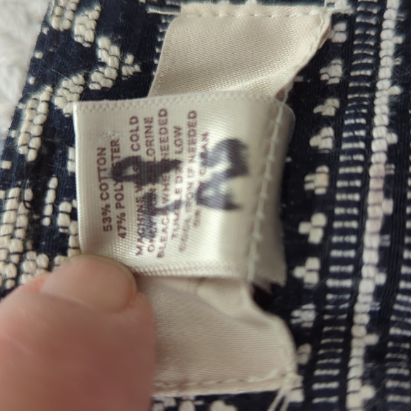 Loft Outlet Geometric Woven Pattern Tribal Shorts 4 Blue White - Picture 3 of 12